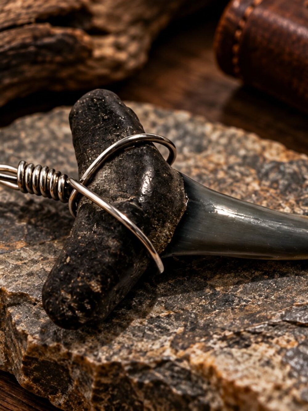 Genuine Fossil Shark Tooth Wire Wrapped Pendant
